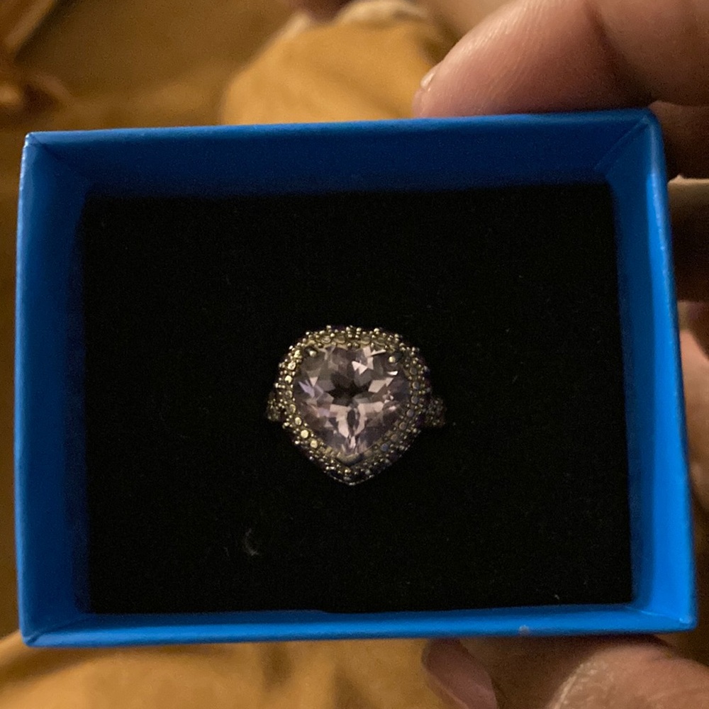 Sterling lavender gemstone and Bella Luce ring, sz 10